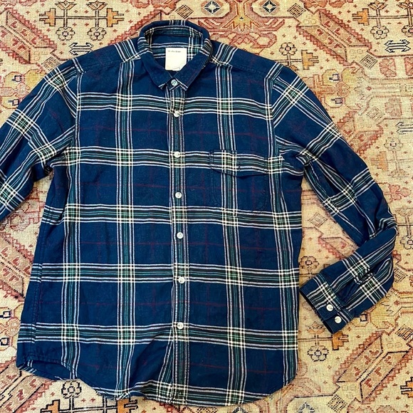 life/after/denim | Mens plaid button down top large blue - Picture 1 of 8